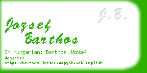 jozsef barthos business card