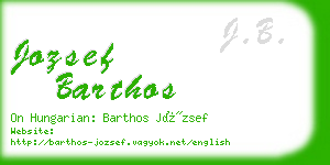 jozsef barthos business card